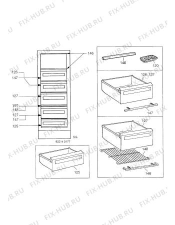 Взрыв-схема холодильника Marijnen CM2090F - Схема узла Internal parts